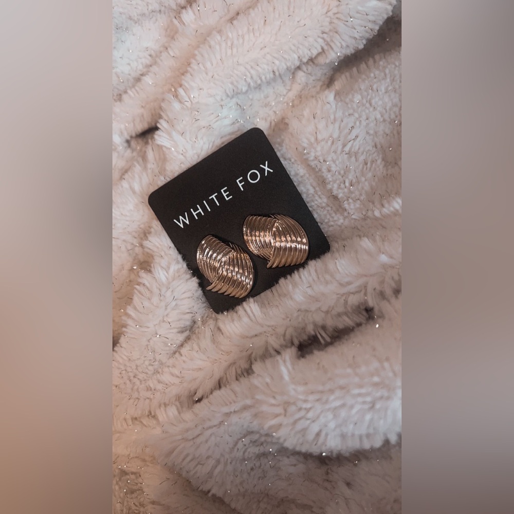 NWT White Fox Gold Earrings